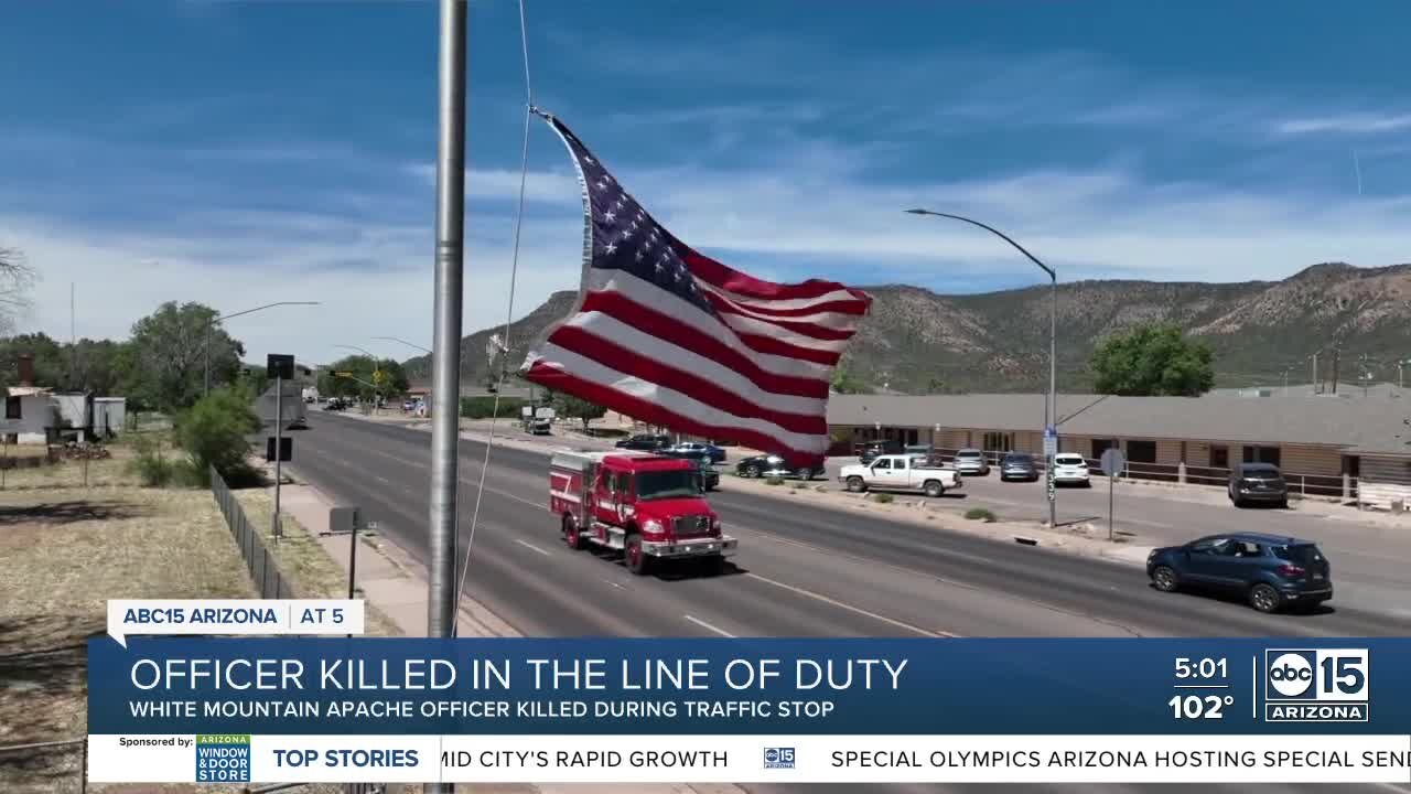 Procession held in honor of killed White Mountain Apache Police offcer