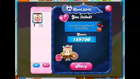 Candy Crush Level 3346 Talkthrough, 15 Moves 0 Boosters