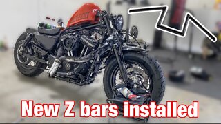 Harley Davidson Z Bars Installed