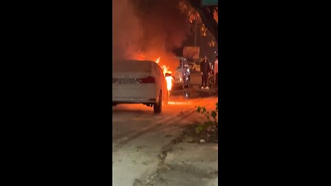 Honda City is set on fire