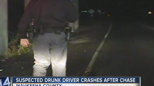 Suspected drunk driver crashes after chase in Waukesha