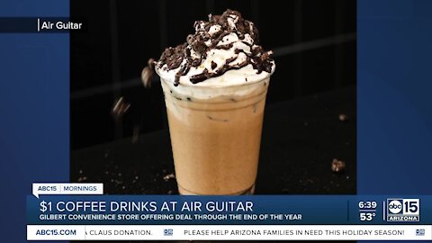 Get coffee drinks for one dollar at Air Guitar