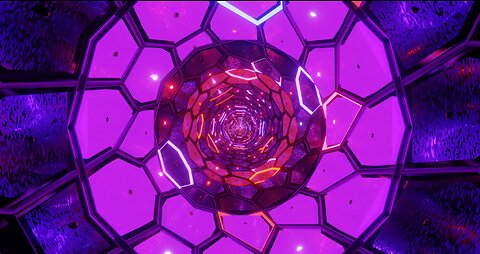 Neon Hexagon Tunnel Background Video | 4K 60FPS VJ Loops & Live Wallpaper