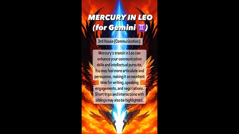 MERCURY in LEO for GEMINI ♊️ (3rd house) #taurus #communication #astrology #tarotary