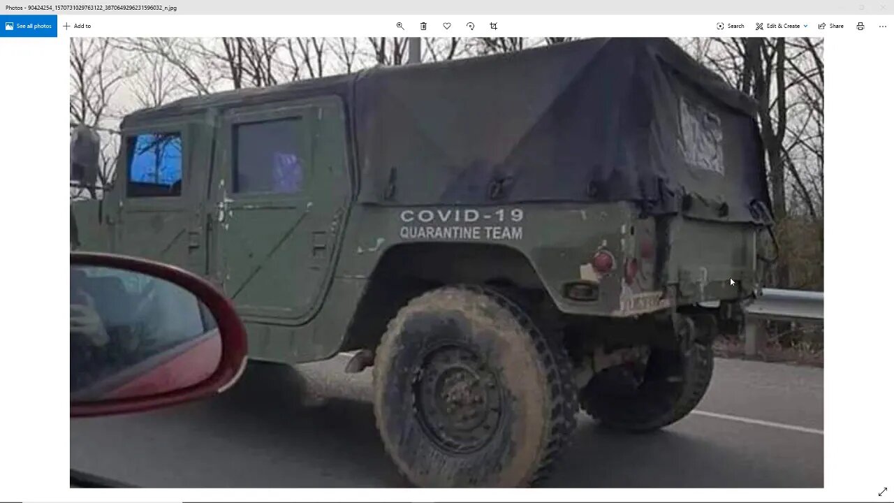 Military Vehicle? With "Covid 19 Quarantine Team" On Side Spotted In Ohio