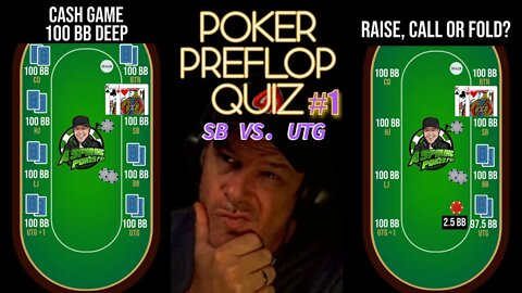 POKER PREFLOP QUIZ SB VS. UTG #1 RAISE, CALL OR FOLD?