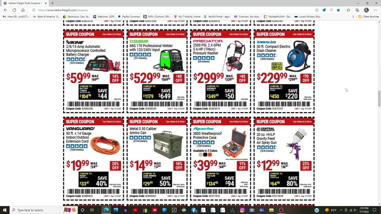 Harbor freight Coupons July 5th - July 17th