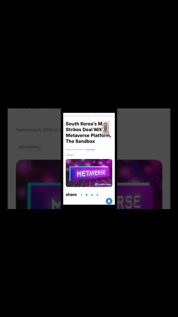 South Korea’s MBC Strikes Deal With Metaverse Platform, The Sandbox @AltcoinDaily @BitBoyCrypto