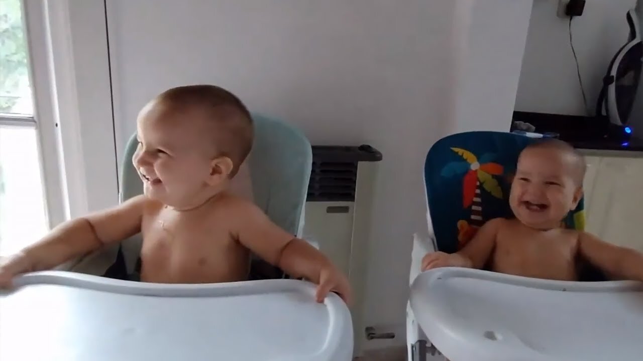 Twin babies hilariously imitate older brother #shorts