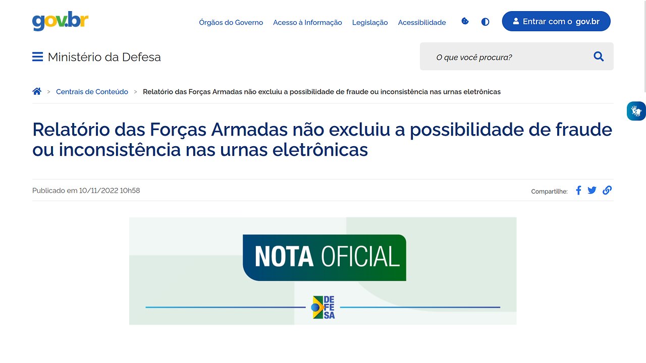 Relatório das FA não excluiu a possibilidade de fraude ou inconsistência nas urnas eletrônicas