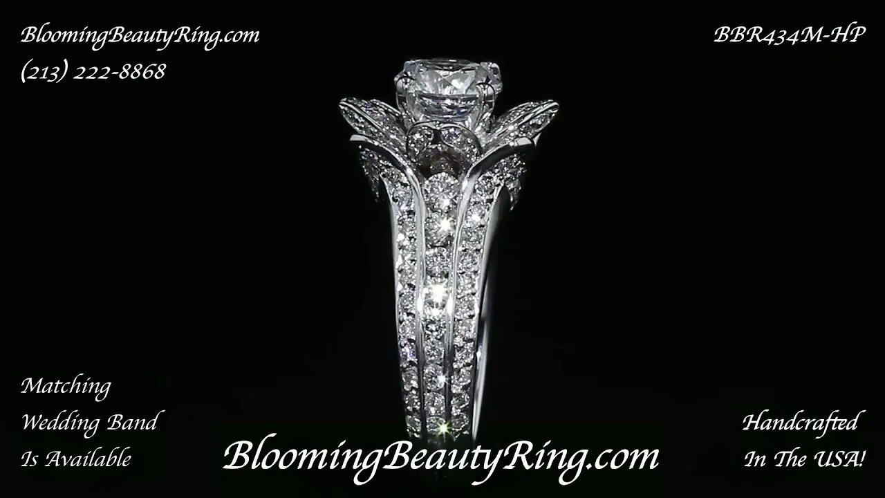 BBR434M-HP 1.38 ctw Small Blooming Engagement Ring Without Matching Wedding Band