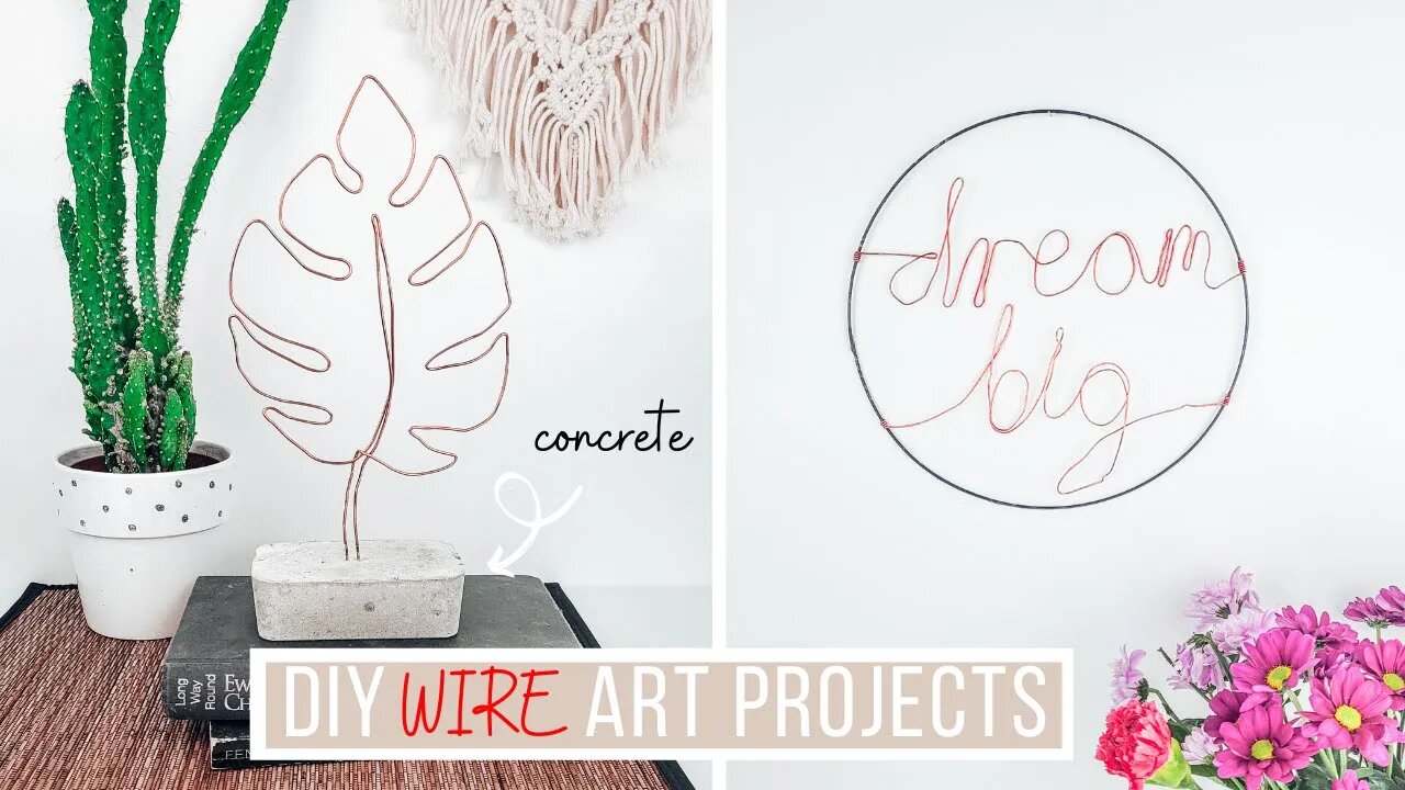 Minimalistic DIY Wire Crafts Ideas | Monstera Leaf & Wall Quote Sign