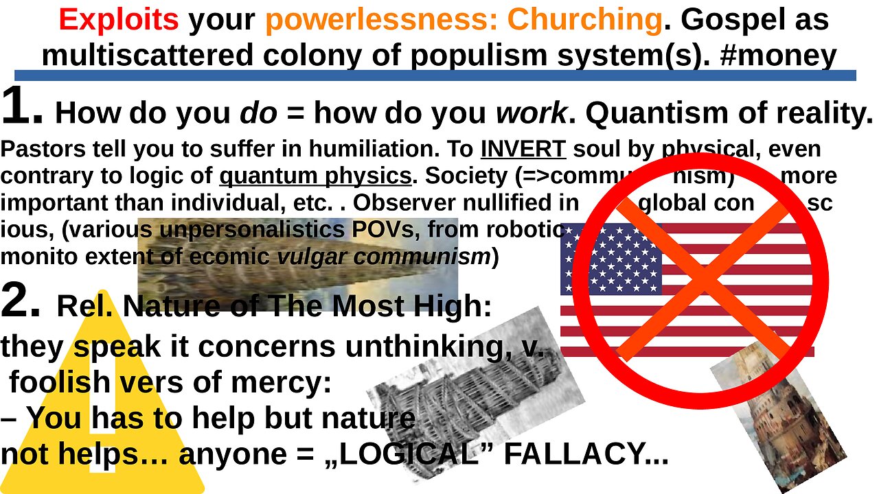 Exploits your powerlessness: Churching. Gospel as multiscattered colony of populism system(s) #money