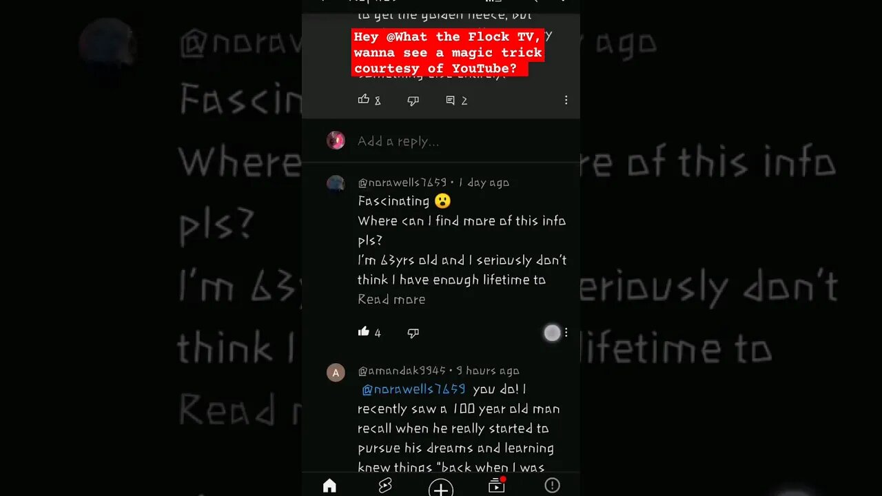 @Whattheflocktv #youtubecomments #help YouTube are deleting comments on your videos mate.