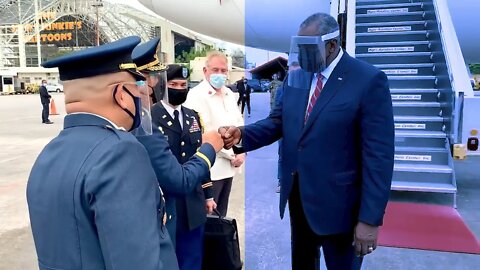 Biden's Sec of Defense arrives in Philippines.