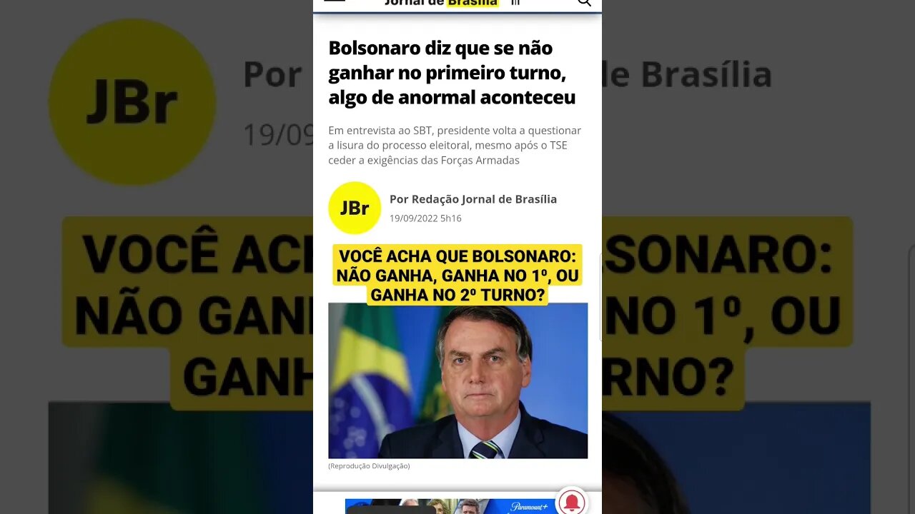 BOLSONARO GANHA NO 1⁰ TURNO, NO 2⁰ TURNO, OU NÃO GANHA ESTAS ELEIÇÕES?