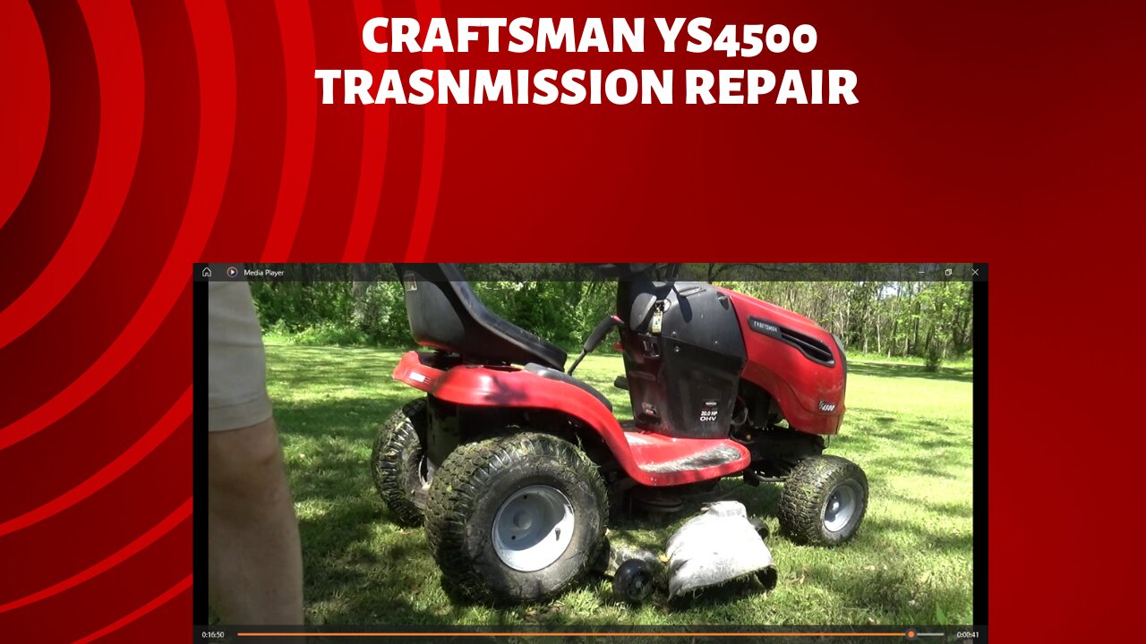 craftsman YS4500 mower. transmission repair