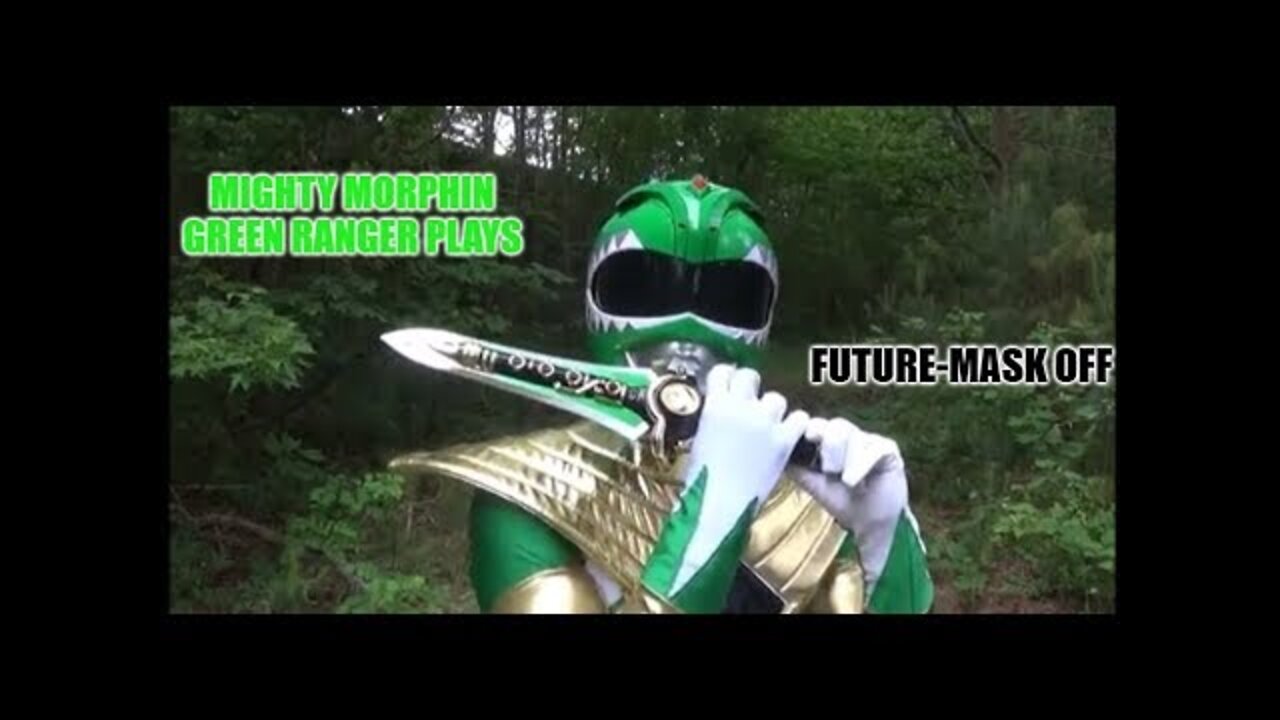 Mighty Morphin Green ranger plays Future-Mask Off