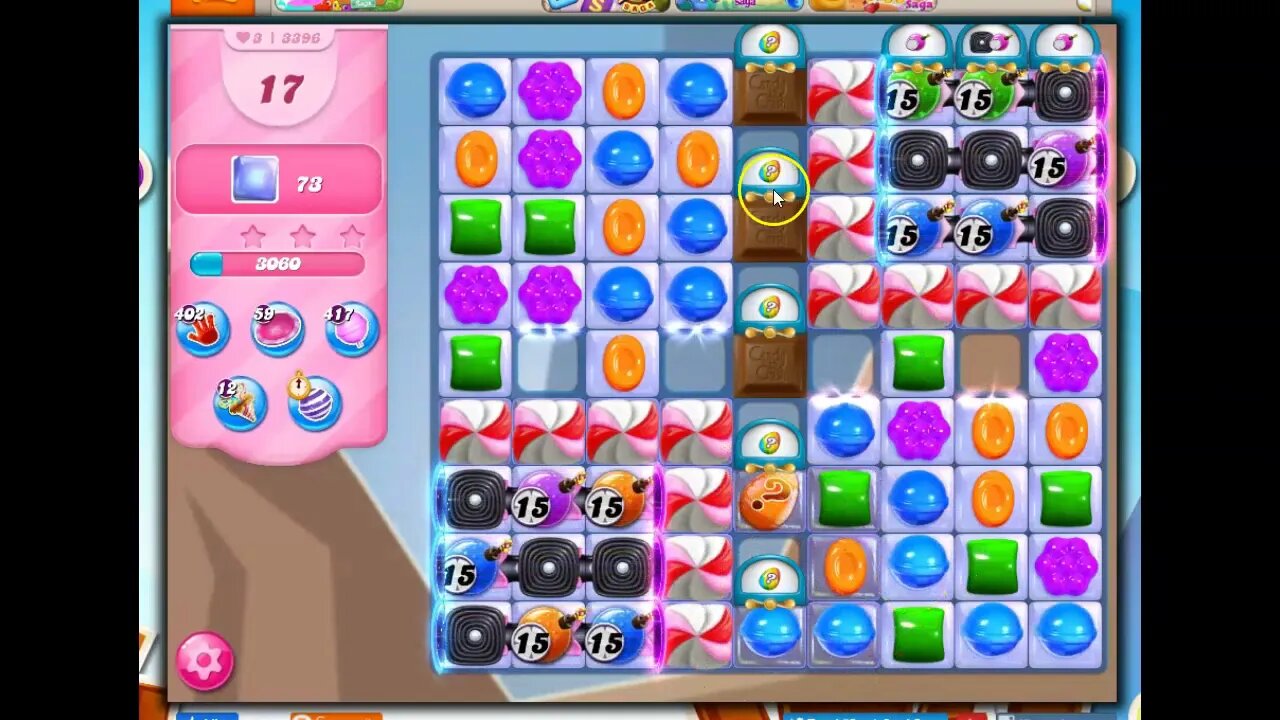 Candy Crush Level 3396 Talkthrough, 18 Moves 0 Boosters
