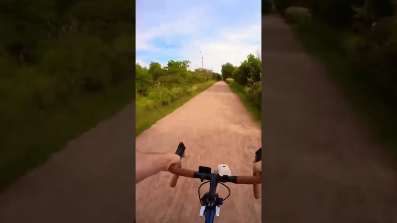 Biking fast on the trail