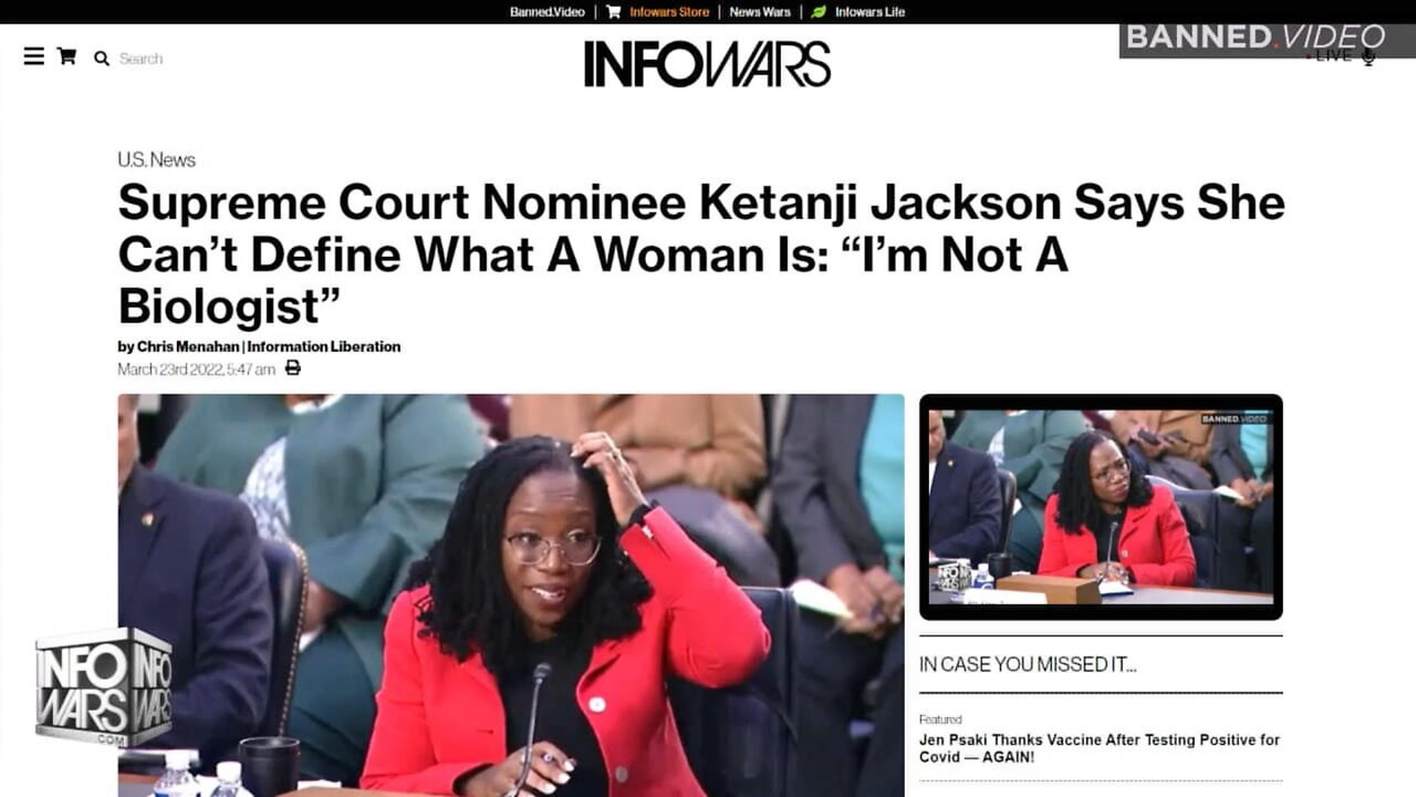 Supreme Court Nominee Ketanji Jackson Says She Can’t Define What A Woman Is 'I’m Not A Biologist'