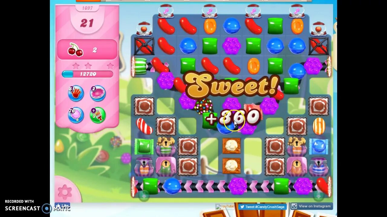 Candy Crush Level 1097 Audio Talkthrough, 3 Stars 0 Boosters