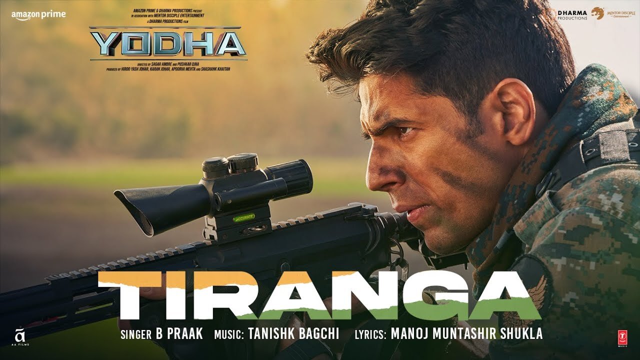 YODHA: Tiranga (Song) Sidharth Malhotra, Raashii Khanna | Tanishk Bagchi, B Praak | Manoj Muntashir