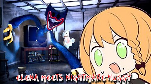 vtuber Elena Yunagi reacts to Nightmare tv Huggy wuggy - Poppy Playtime Chapter 3