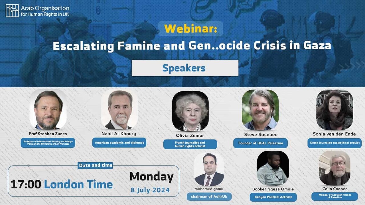 Al-Jazeera Mubashar webinar: the Escalating Famine and Genocide Crisis in Gaza