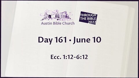 Through the Bible 2022 (Day 161)