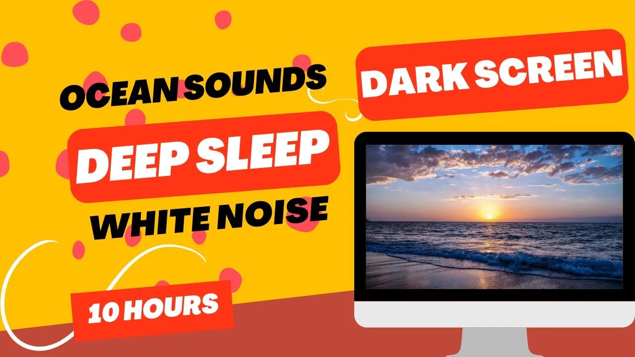 10 Hours of Ocean Sounds White Noise For Sleeping | Dark Screen Ocean Sounds to Sleep Relax Study