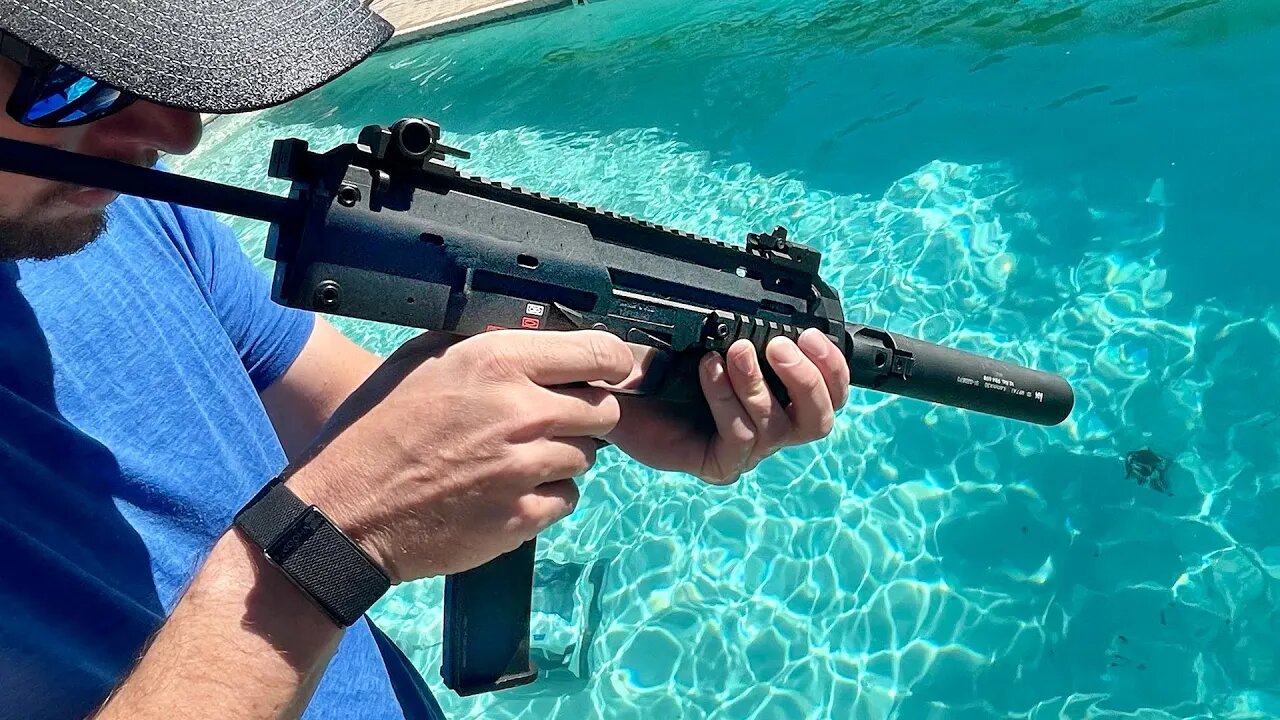 Shooting a Submachine Gun into a Pool