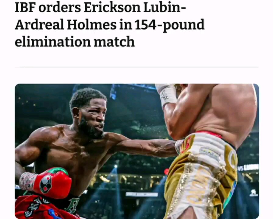 ERICKSON LUBIN VS ARDREAL HOLMES JR NEXT