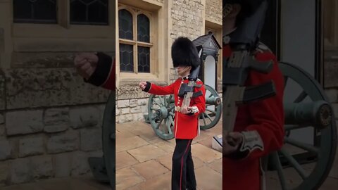 teo guards face off tower of London #thequeensguard