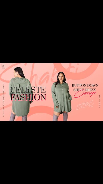 Celeste Curvy+ Button Down Shirt Dress🩶
