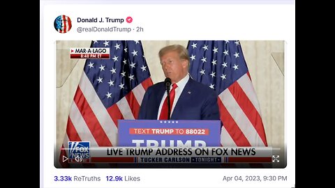 Donald J Trump TS post Apr 04, 2023, 9:48 PM