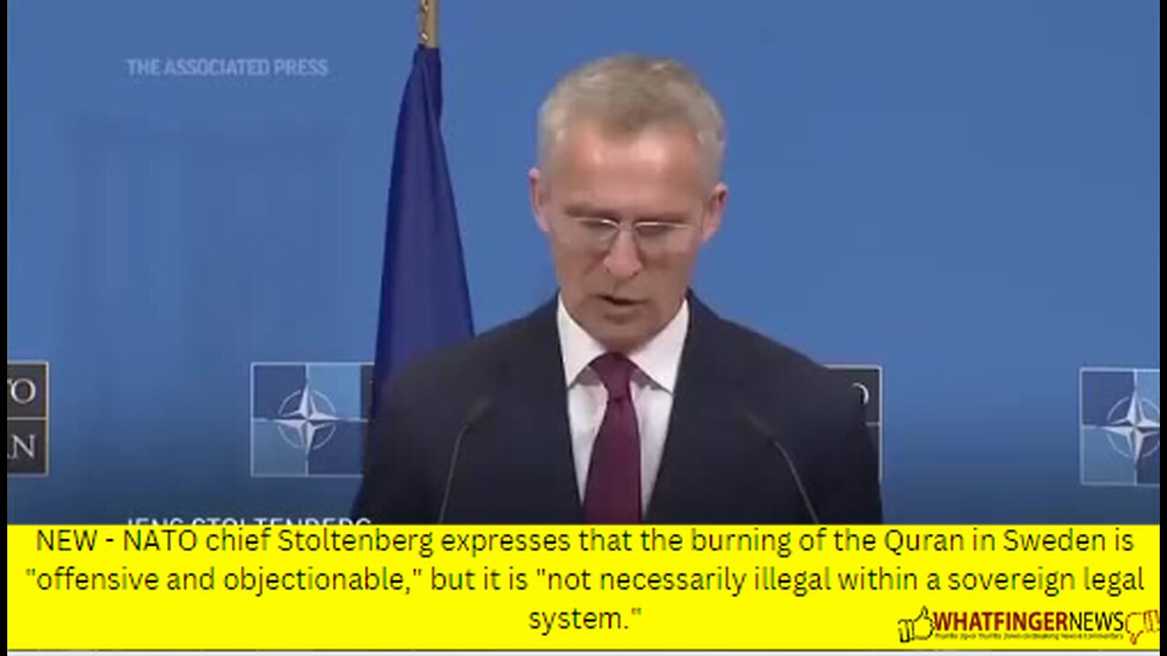 NEW - NATO chief Stoltenberg expresses that the burning of the Quran in Sweden