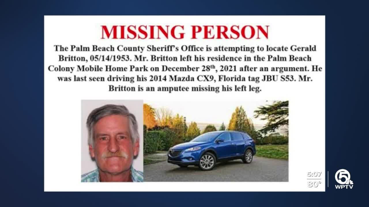 Gerald Britton: PBSO searching for missing man who has 1 leg amputated