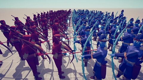 Archers war ! 100 Ice Archers VS 100 Normal Archers. Tottaly Accurate Battle Simulator. TABS