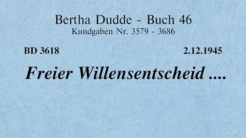 BD 3618 - FREIER WILLENSENTSCHEID ....