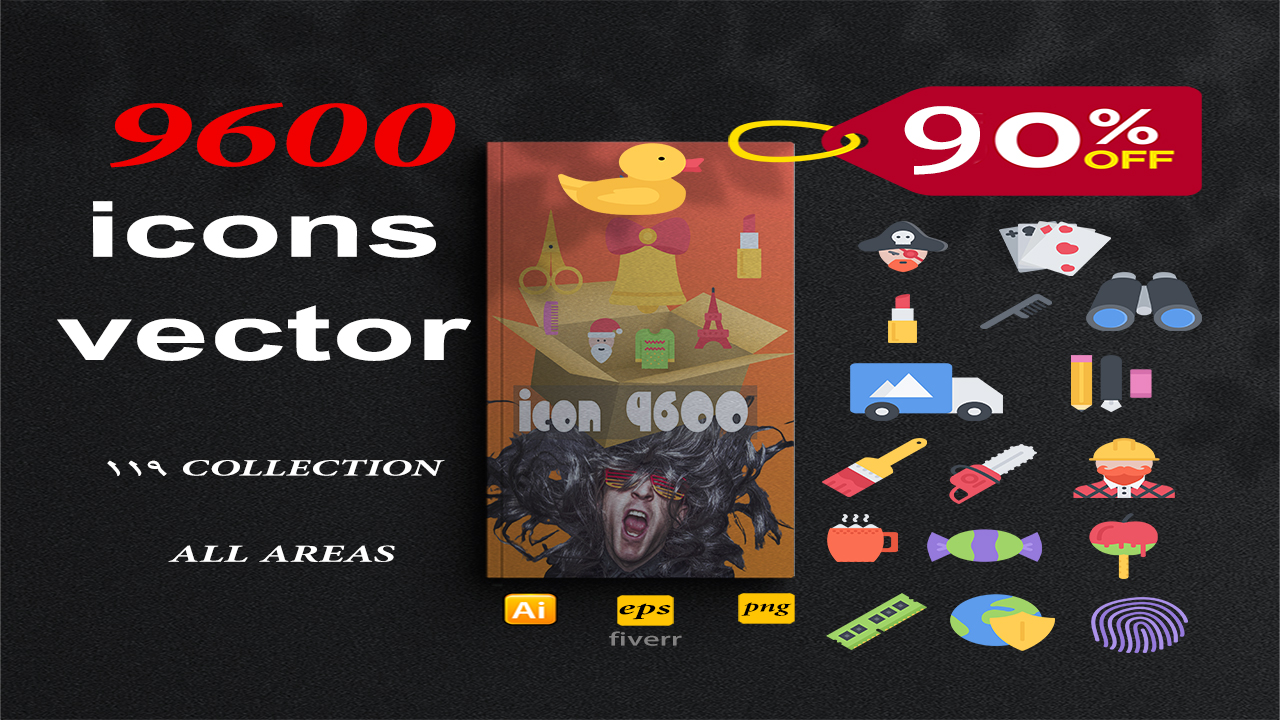 best 9600 icon big pack vector