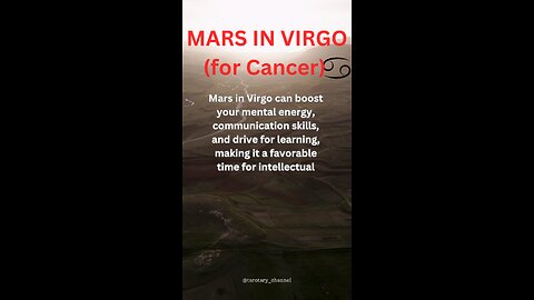 MARS in VIRGO for Cancer ♋️ (what it means for you) #cancer #tarotary #astrology