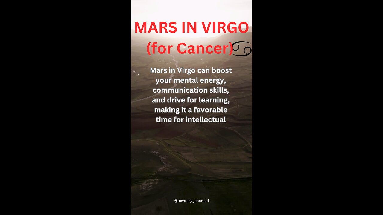 MARS in VIRGO for Cancer ♋️ (what it means for you) #cancer #tarotary #astrology