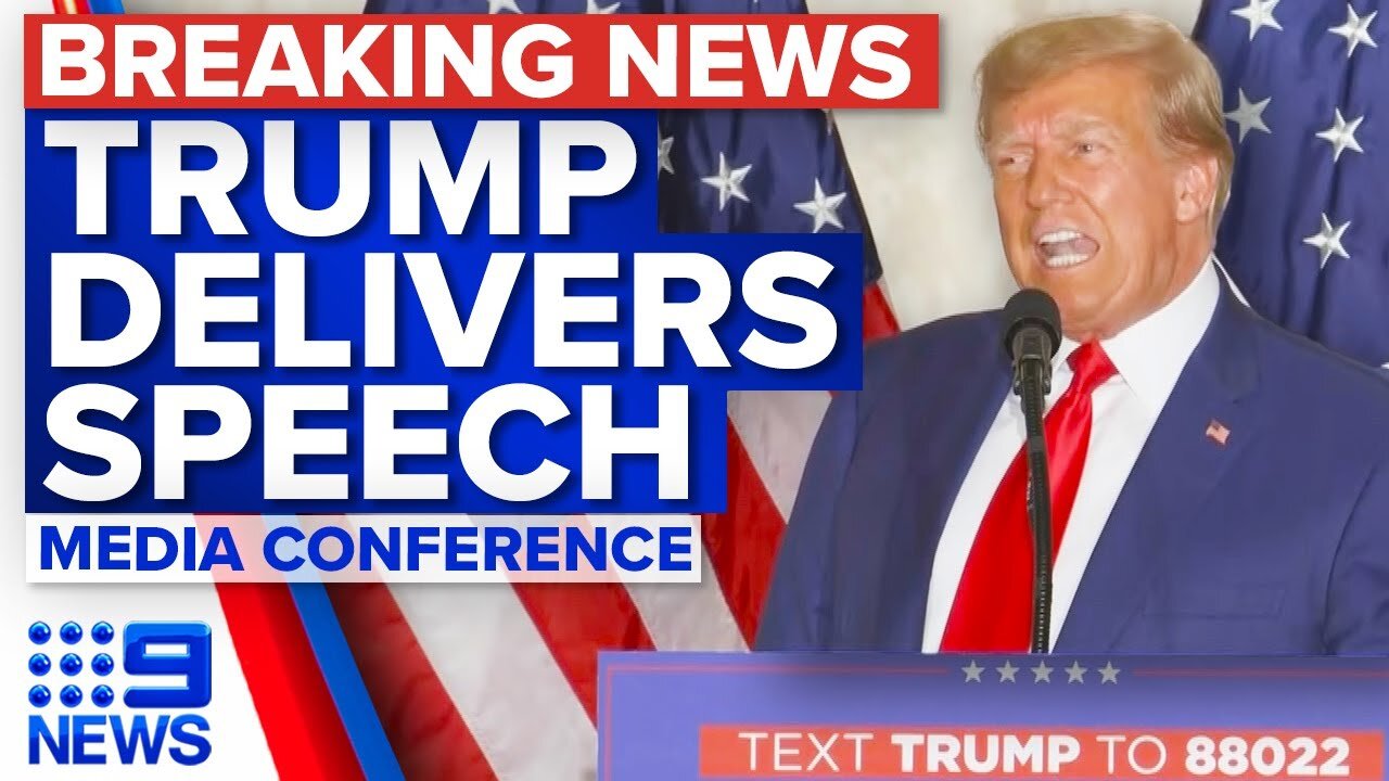 Former US President Donald Trump delivers speech | 9 News Australia