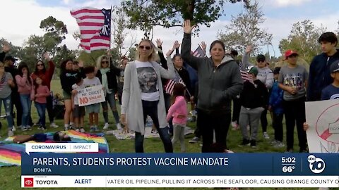 South Bay Parents and students protest vaccine mandate