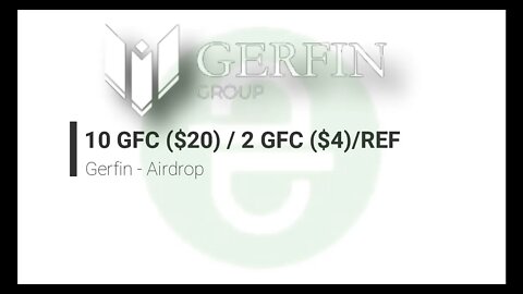 Finalizado - Airdrop - Gerfin - 10 GFC ($20) / 2 GFC ($4) por referencia