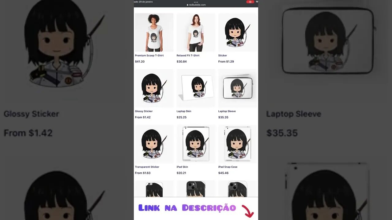 Minha Loja no Redbubble | Link na Descrição |#shorts