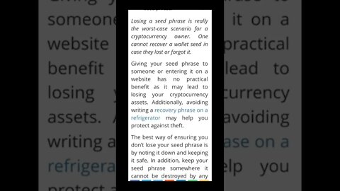 Crypto Wallet: What Happens If You Lose a Seed Phrase?