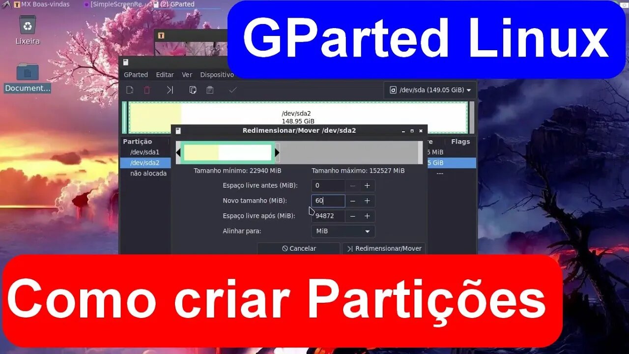 Como criar partições para o Linux pelo Gparted. Como dividir o HD (disco rígido) pelo Linux