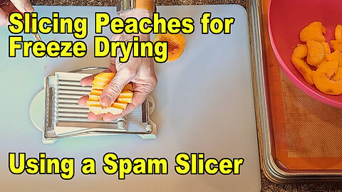 Slicing Peaches for Freeze Drying using a Spam Slicer